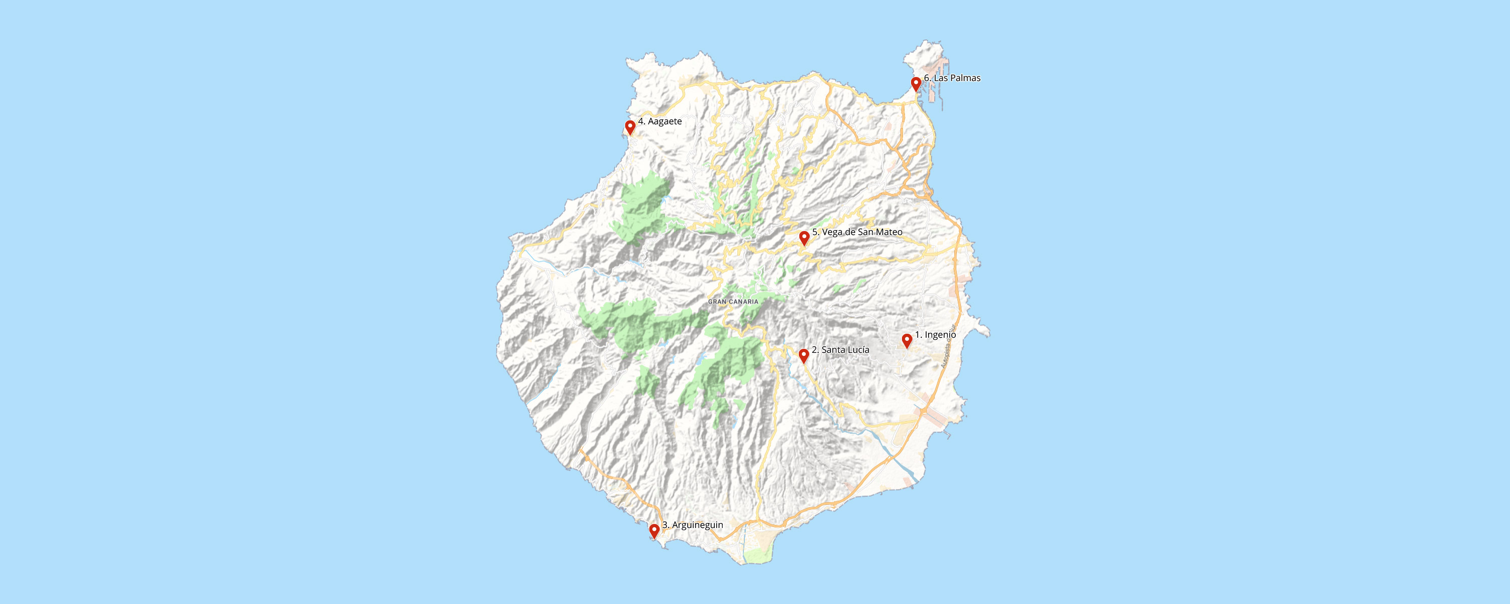 Karte von unserer Rundtour auf Gran Canaria