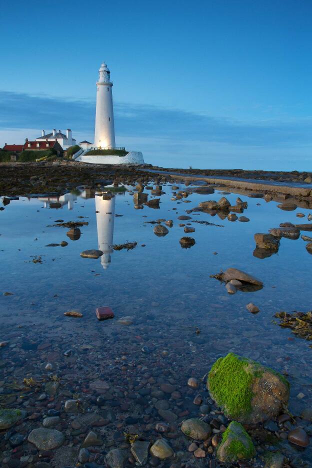 St. Marys lighthouse reflection