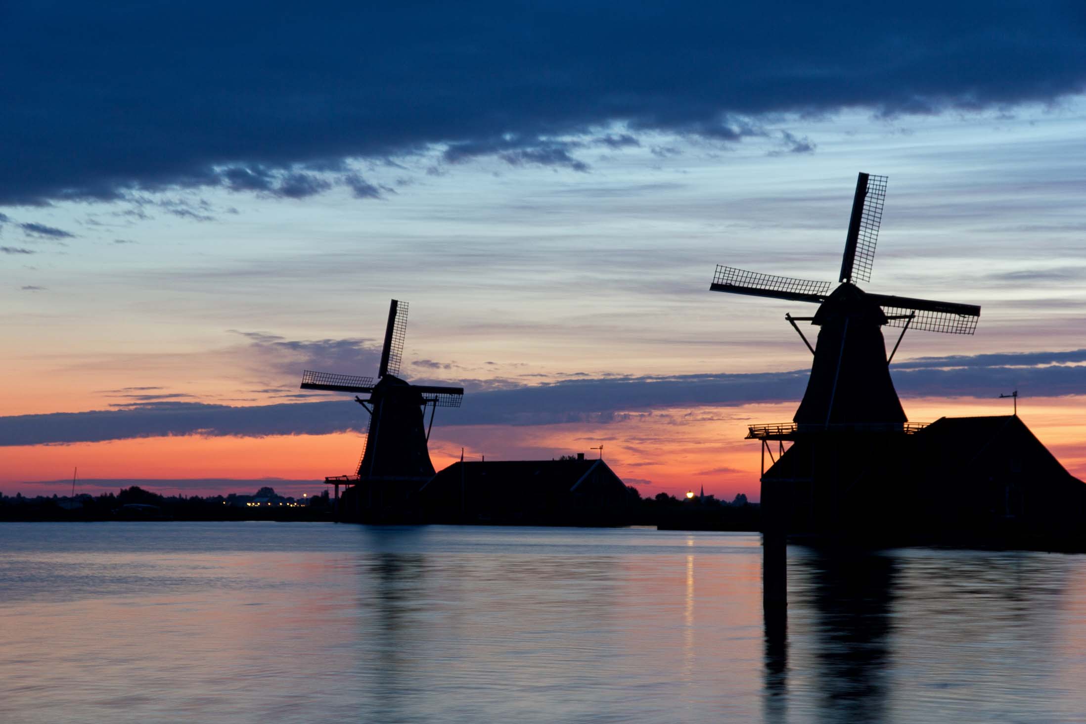 Windmills at sunrise