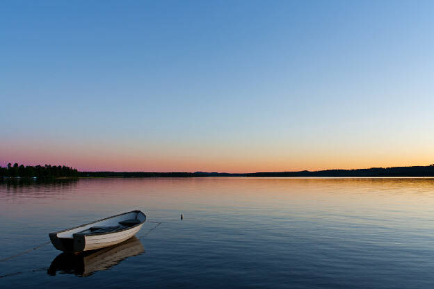 Rowing boat on lake Vaettern