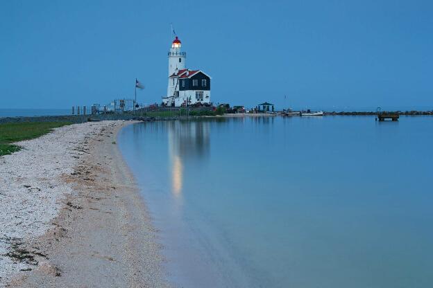 Lighthouse Marken during the blue hour