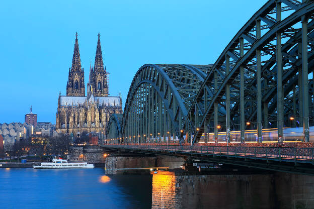 Cologne during the blue hour